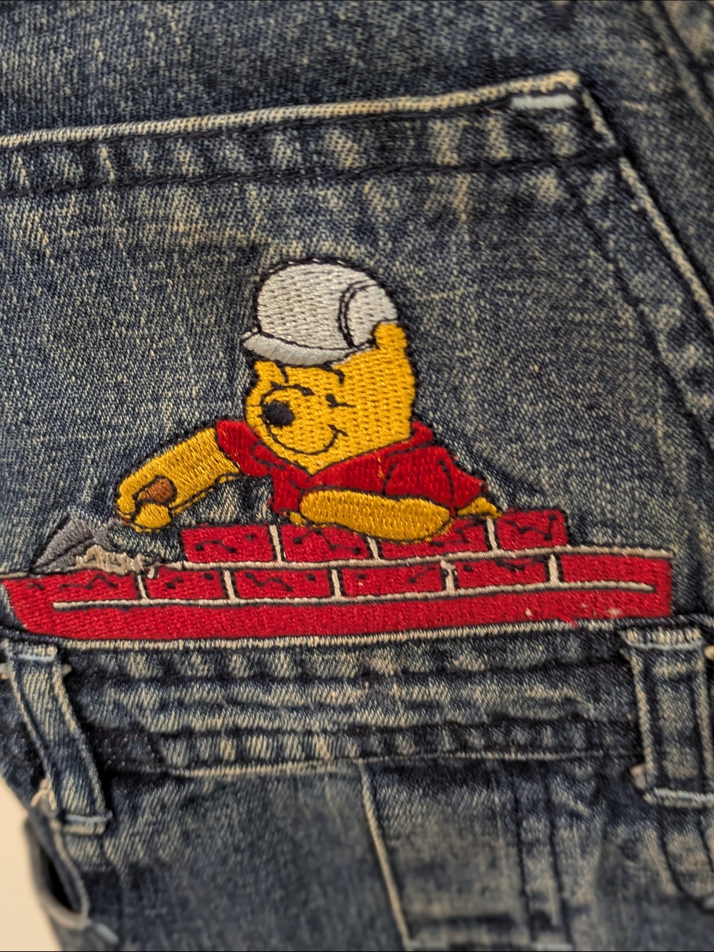 Disney Embroidered Winnie The Pooh Denim Overalls - Picture 3 of 6